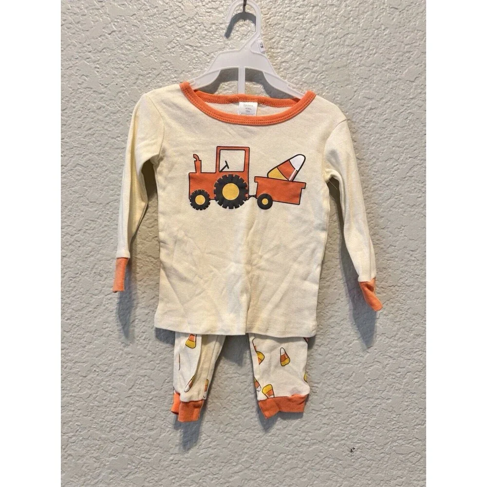 Modern Kids Halloween Tractor and Candy Corn Pajamas NWT 12M